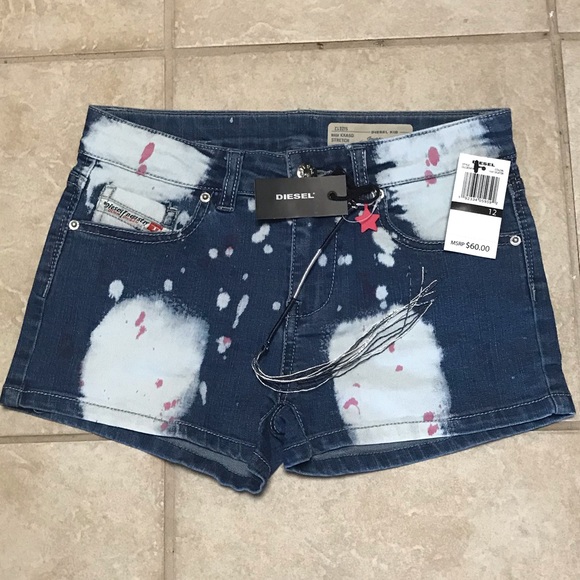Diesel Other - NWT Diesel Paint Splatter Jean Shorts Sz Girls 12